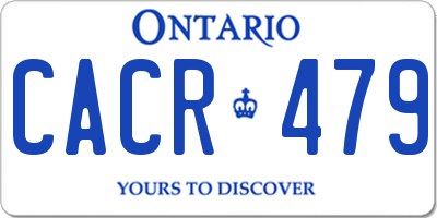 ON license plate CACR479