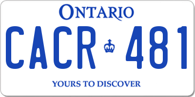 ON license plate CACR481