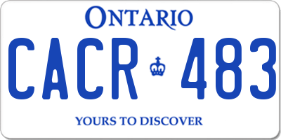 ON license plate CACR483