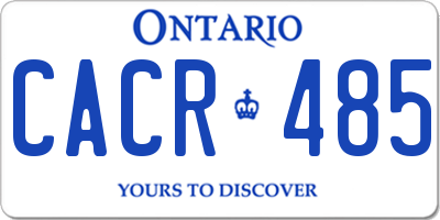 ON license plate CACR485