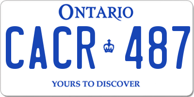 ON license plate CACR487