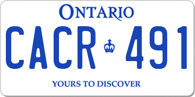 ON license plate CACR491