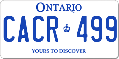 ON license plate CACR499