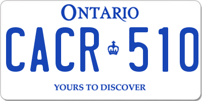 ON license plate CACR510