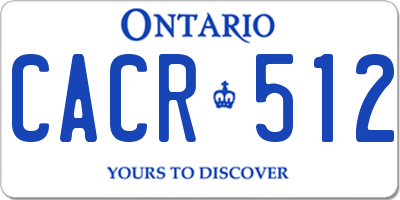 ON license plate CACR512