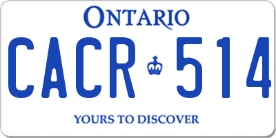 ON license plate CACR514