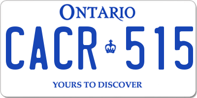 ON license plate CACR515