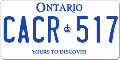 ON license plate CACR517