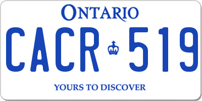 ON license plate CACR519