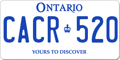 ON license plate CACR520