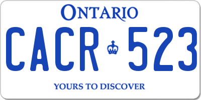 ON license plate CACR523