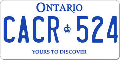 ON license plate CACR524