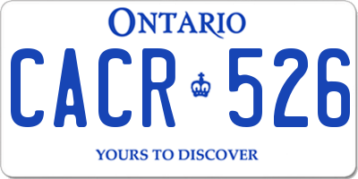 ON license plate CACR526