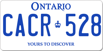 ON license plate CACR528