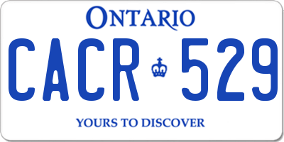 ON license plate CACR529