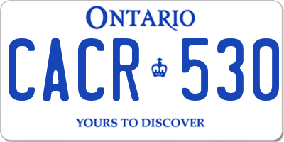 ON license plate CACR530