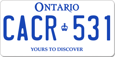 ON license plate CACR531