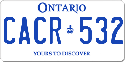 ON license plate CACR532