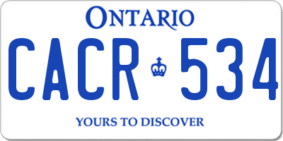 ON license plate CACR534