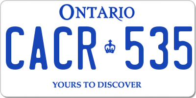 ON license plate CACR535