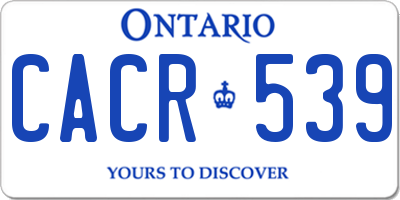 ON license plate CACR539