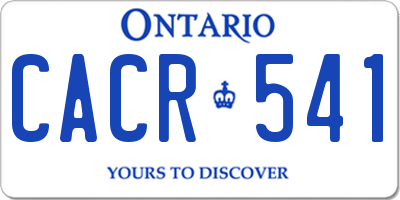 ON license plate CACR541