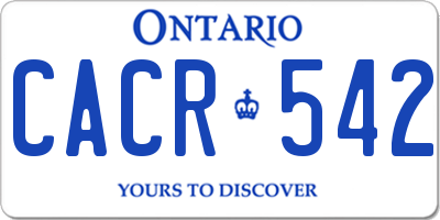 ON license plate CACR542