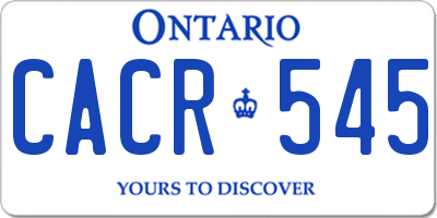 ON license plate CACR545