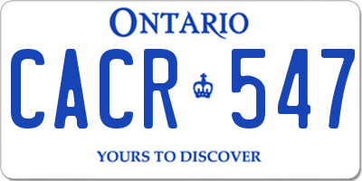 ON license plate CACR547