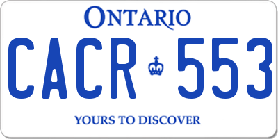 ON license plate CACR553