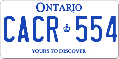 ON license plate CACR554