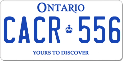 ON license plate CACR556