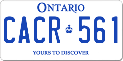 ON license plate CACR561