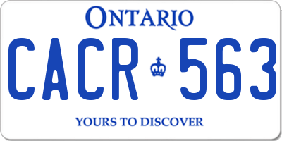 ON license plate CACR563