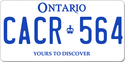 ON license plate CACR564