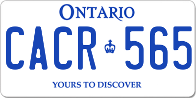 ON license plate CACR565