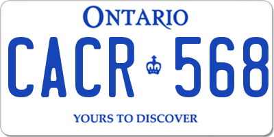 ON license plate CACR568