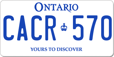 ON license plate CACR570