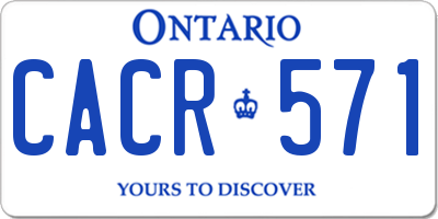 ON license plate CACR571