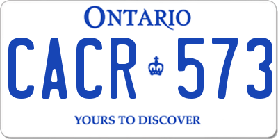 ON license plate CACR573