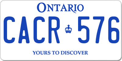 ON license plate CACR576