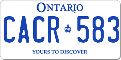 ON license plate CACR583