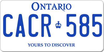 ON license plate CACR585