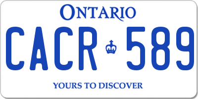 ON license plate CACR589