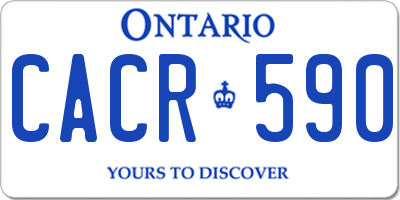 ON license plate CACR590