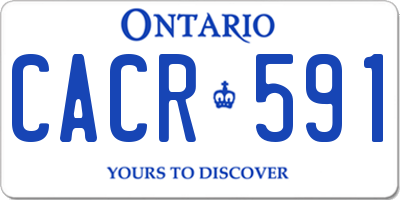 ON license plate CACR591