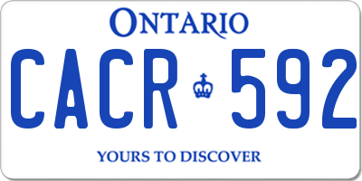 ON license plate CACR592