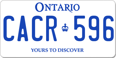 ON license plate CACR596