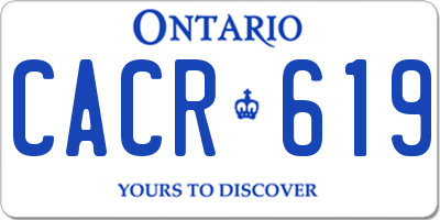 ON license plate CACR619