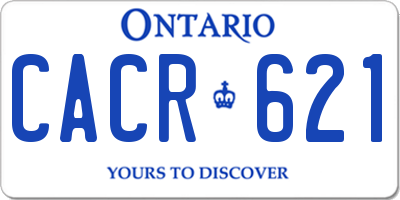 ON license plate CACR621